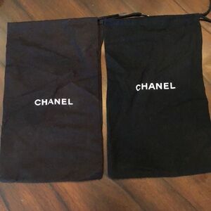 👠Set of 2, Chanel Logo Cloth pull tie close shoe dust storage bags